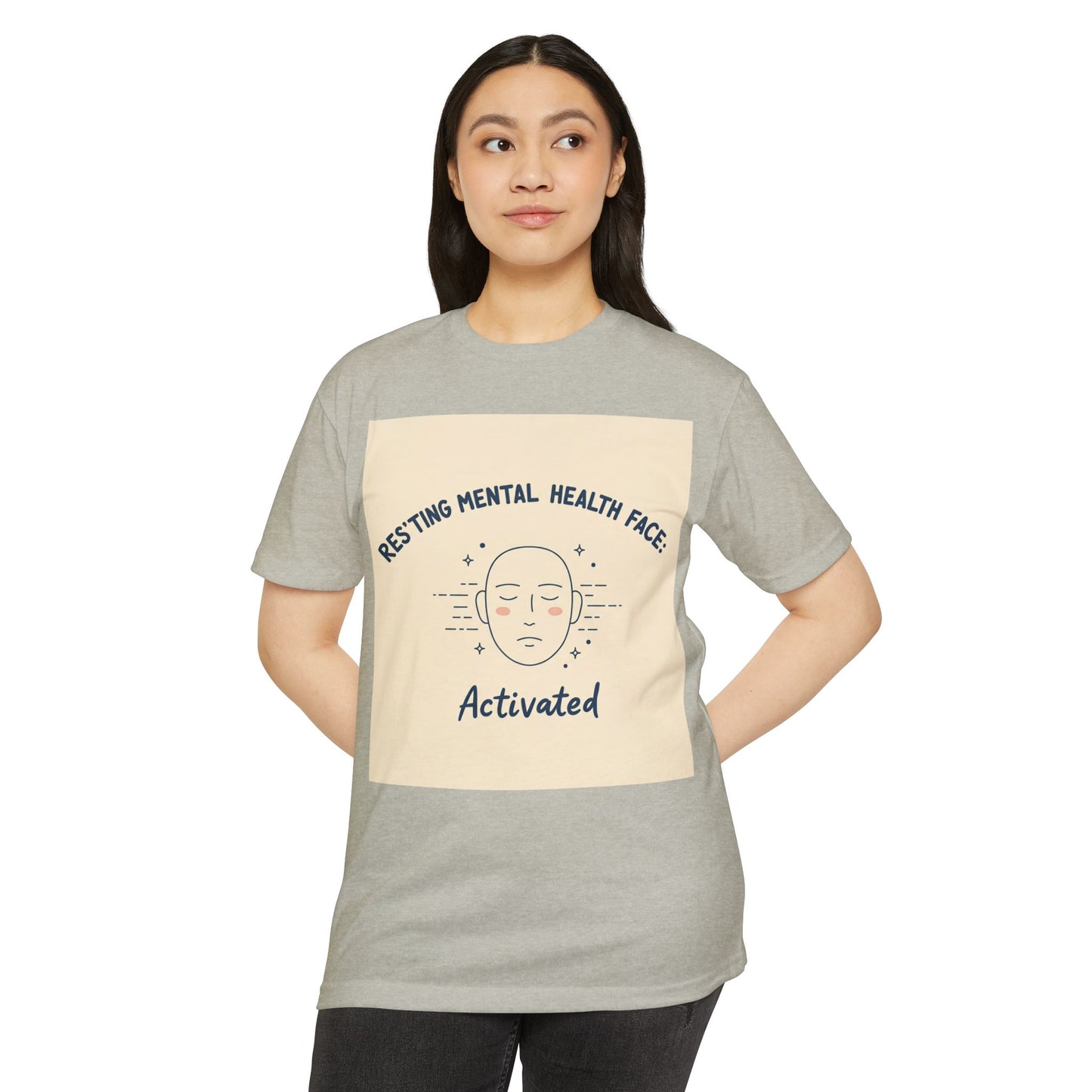 Front Print Design "Resting Mental Health Face" T-Shirt