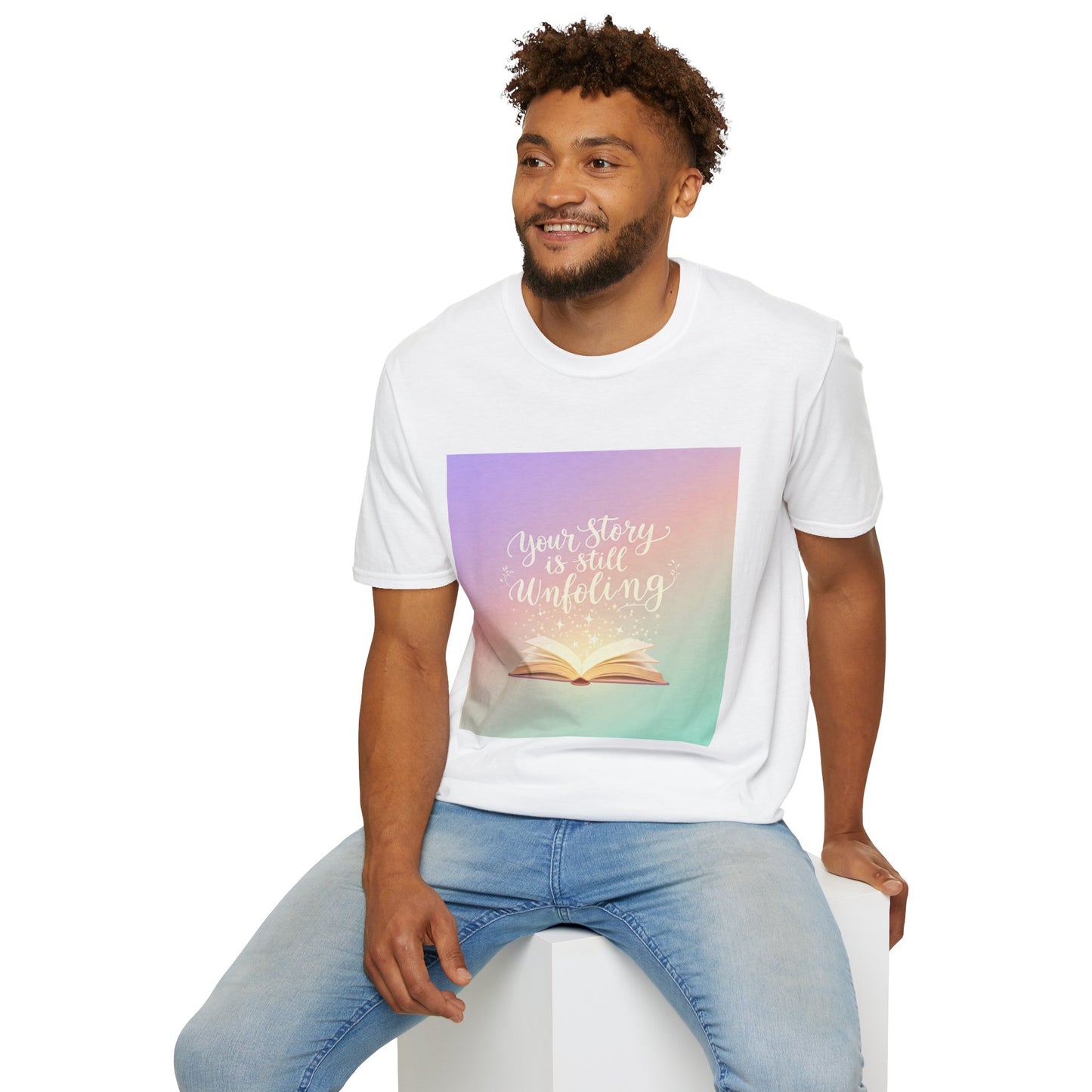 Your Story Is Still Unfolding T-Shirt | Inspirational Unisex Softstyle Tee