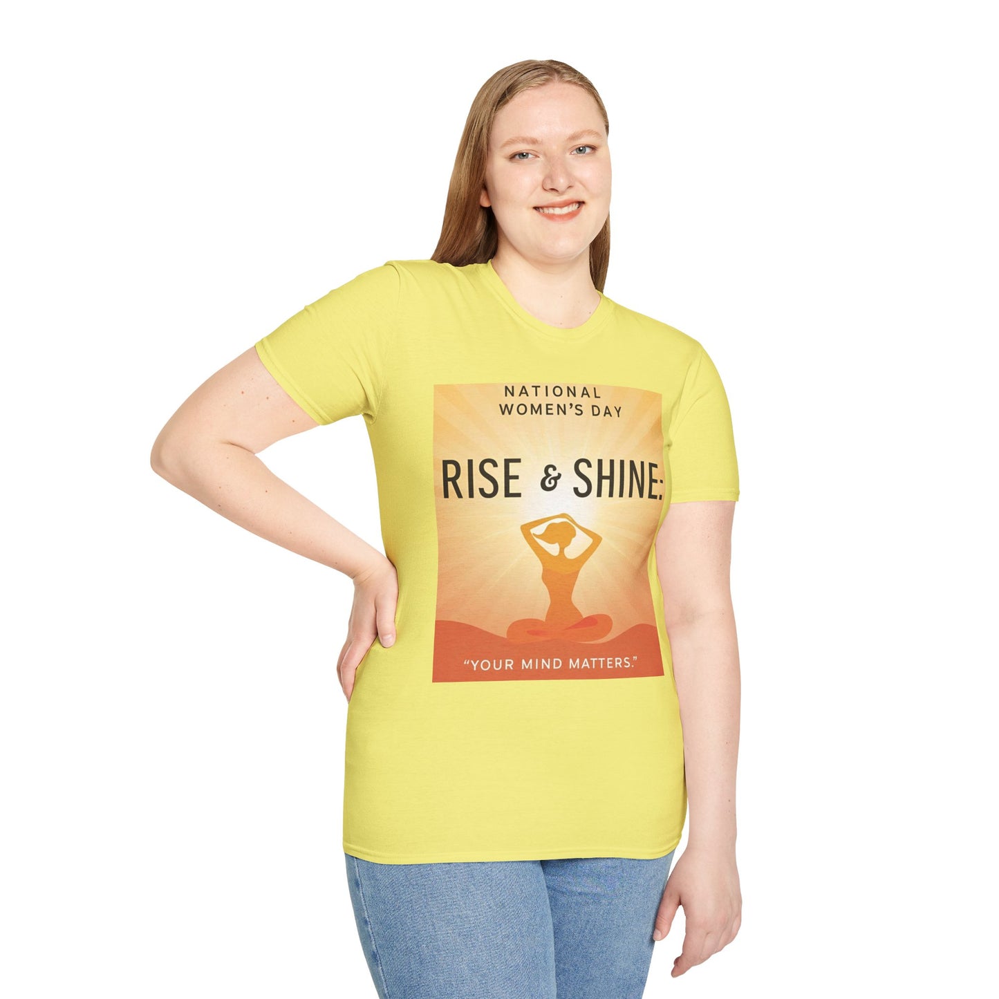 Empowering Women's Day T-Shirt - "Rise & Shine: Your Mind Matters"