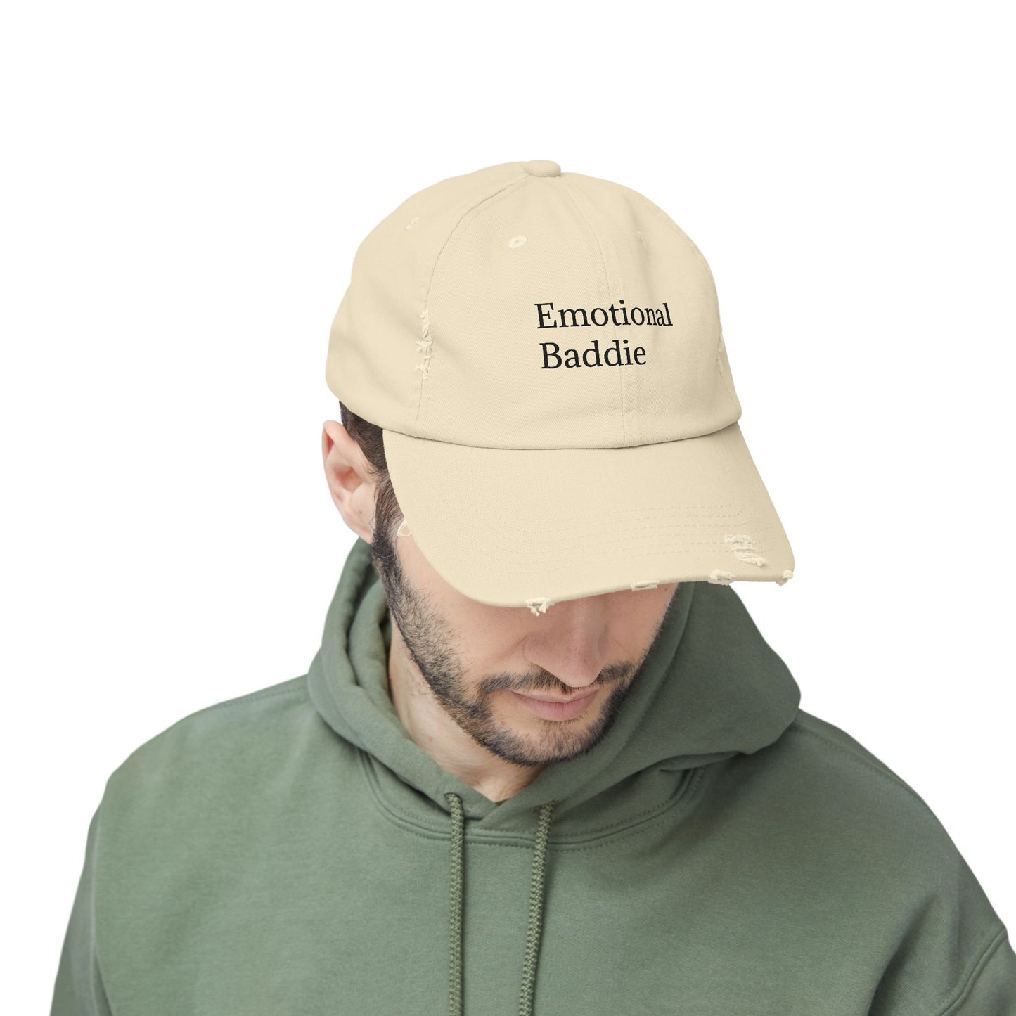 Emotional Baddie Distressed Unisex Cap – Trendy Casual Headwear