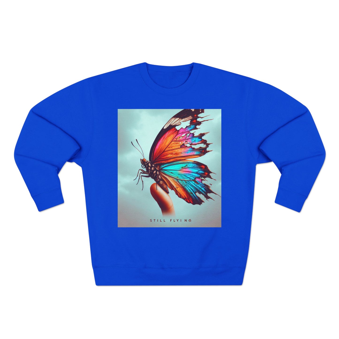 Still Flying Butterfly Unisex Crewneck-trui - inspirerende kuns vir natuurliefhebbers