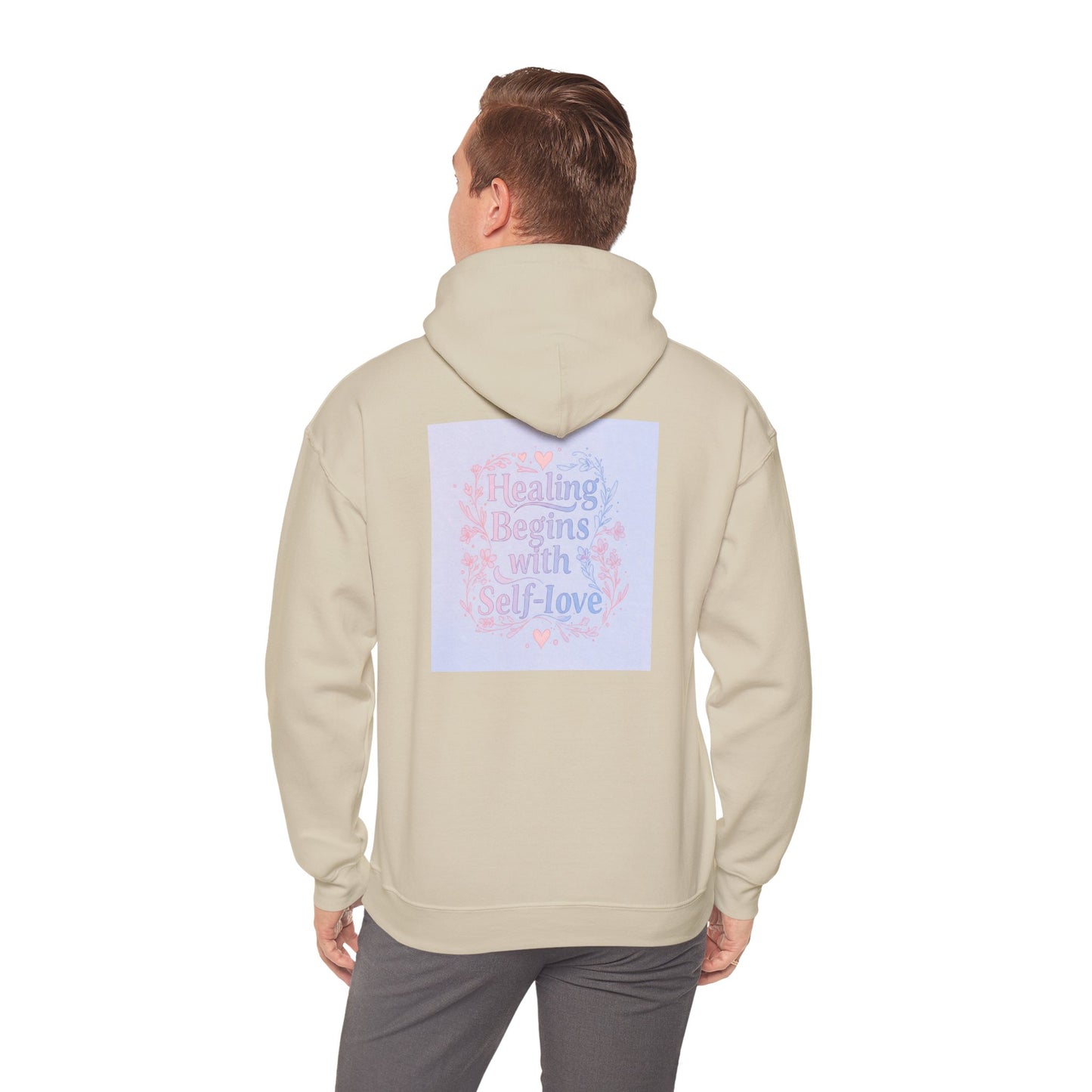 Back Print Design "Healing Begins with Self-Love" Hoodie