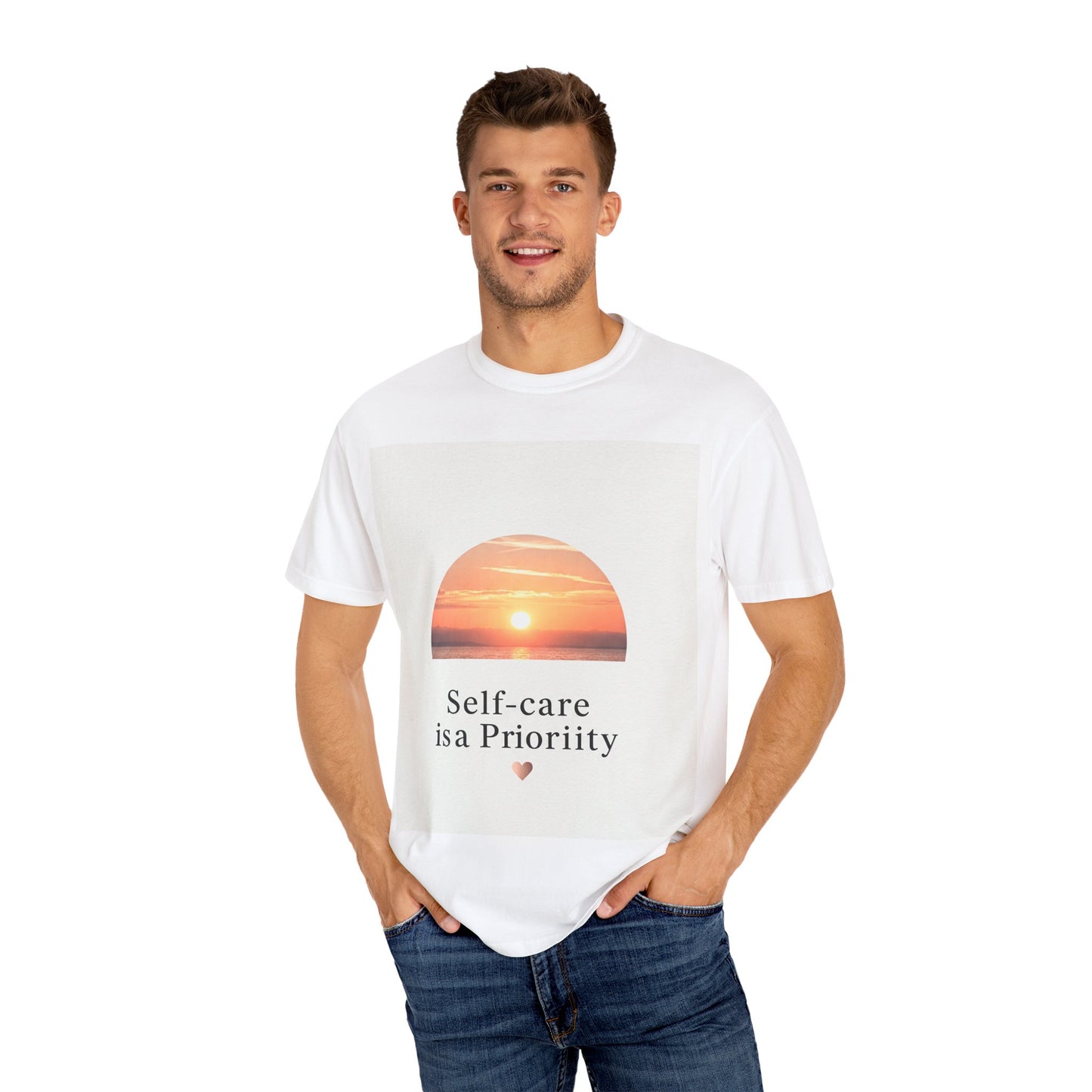 Self-Care ဦးစားပေး Unisex Garment-Dyed T-Shirt