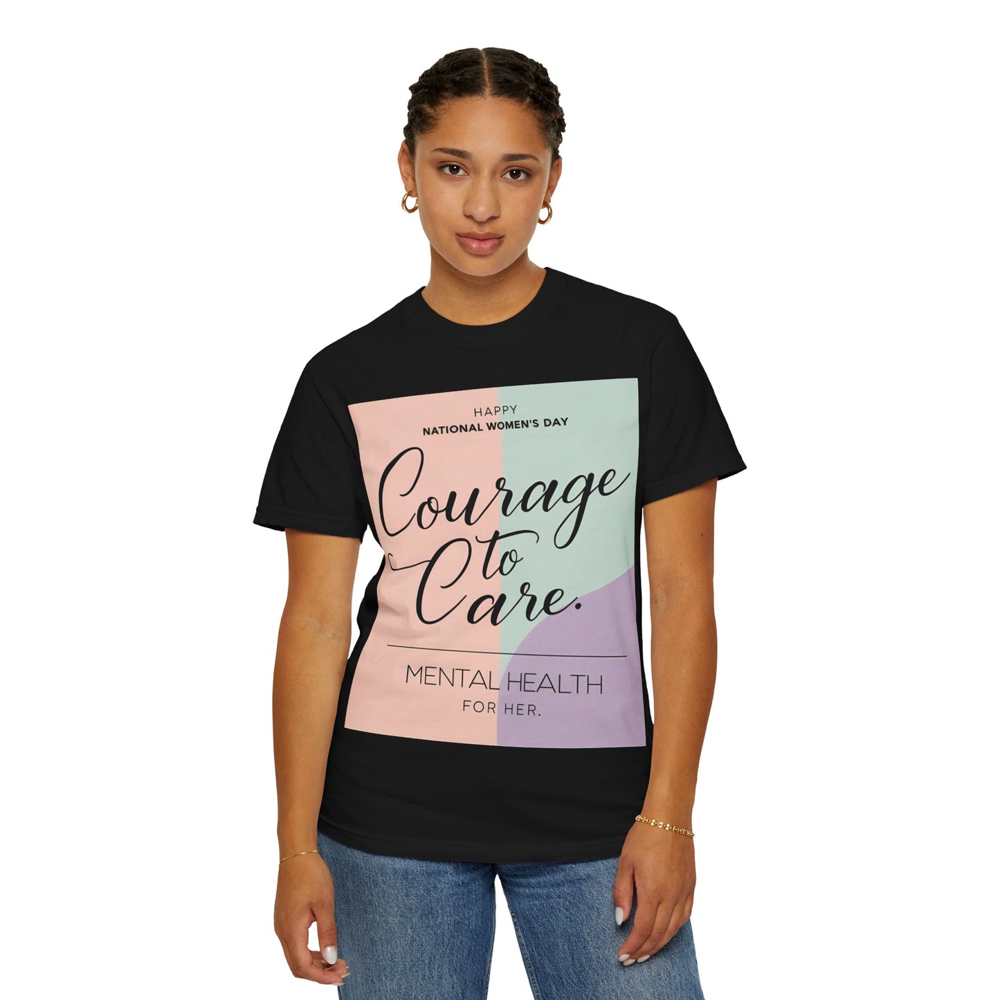 Courage to Care Unisex-T-hemp vir Geestesgesondheidsbewustheid