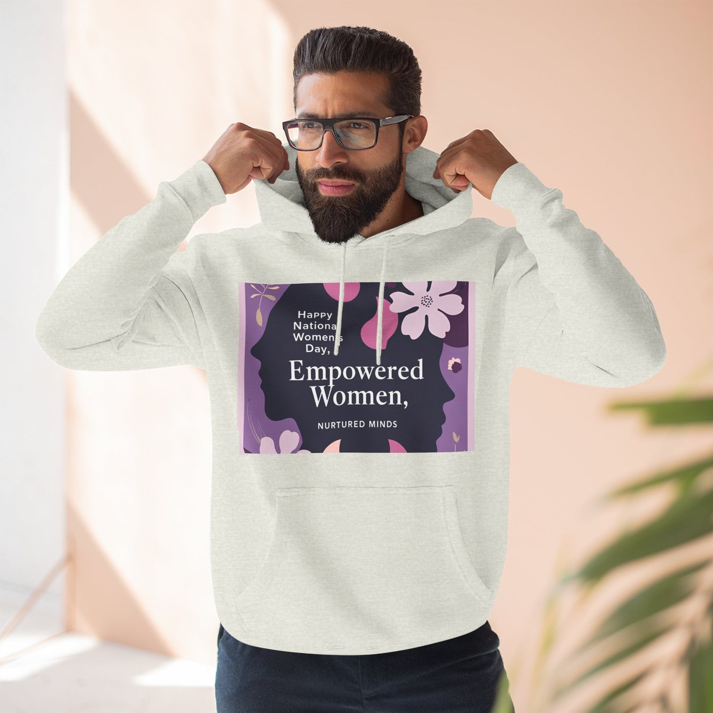 Empowered Women Fleece Hoodie - Happy National Women's Day Design