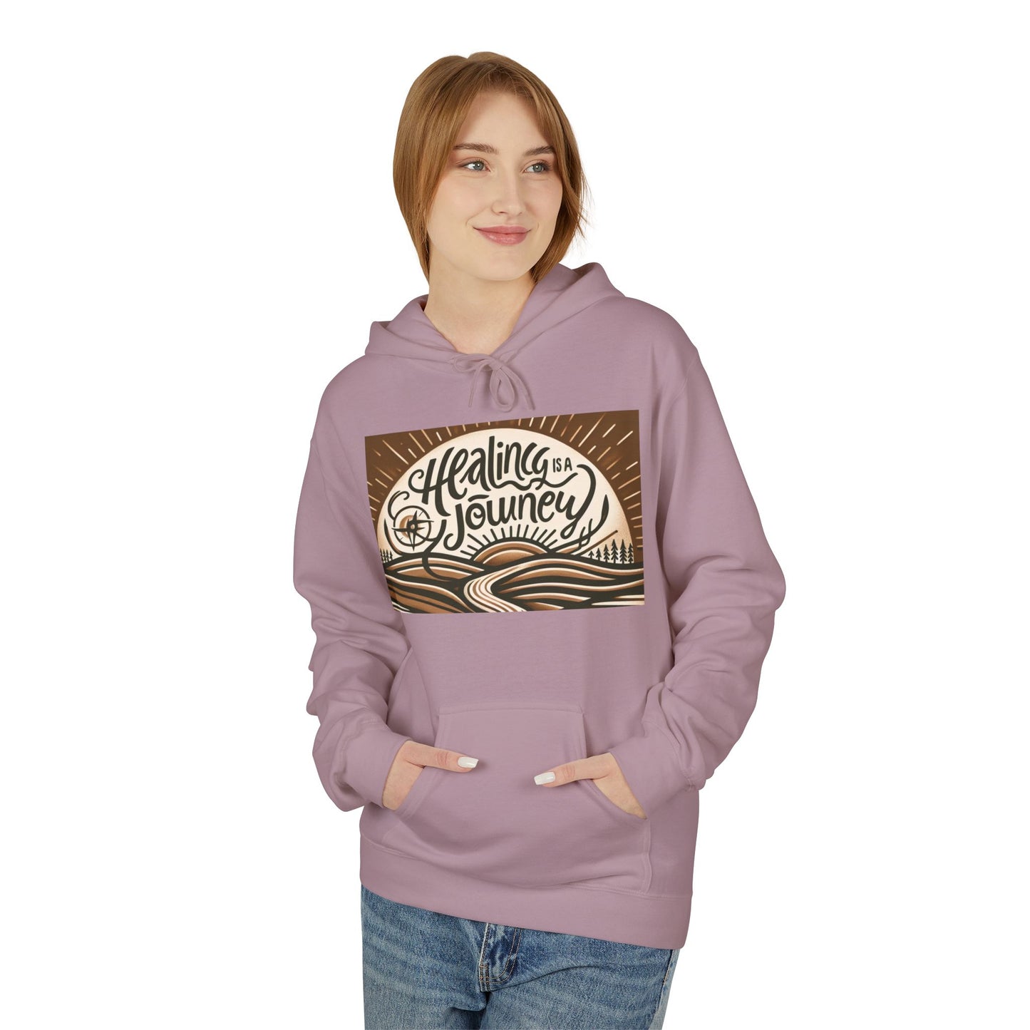 Healing Journey Unisex Fleece Hoodie - Cozy and Inspirational Wear