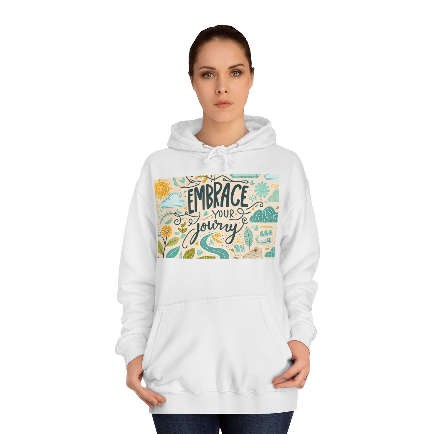 Embrace Your Journey Unisex College Hoodie - Inspirerende gemak