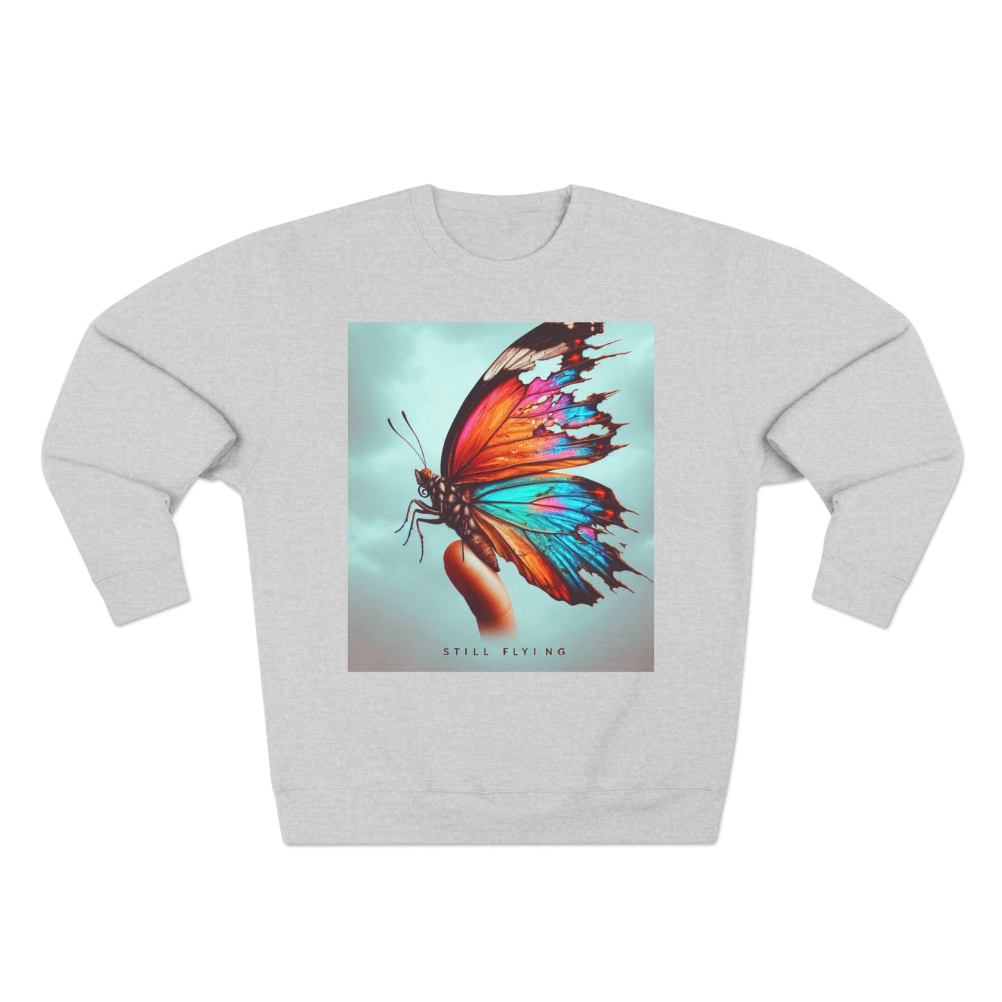 Still Flying Butterfly Unisex Crewneck-trui - inspirerende kuns vir natuurliefhebbers