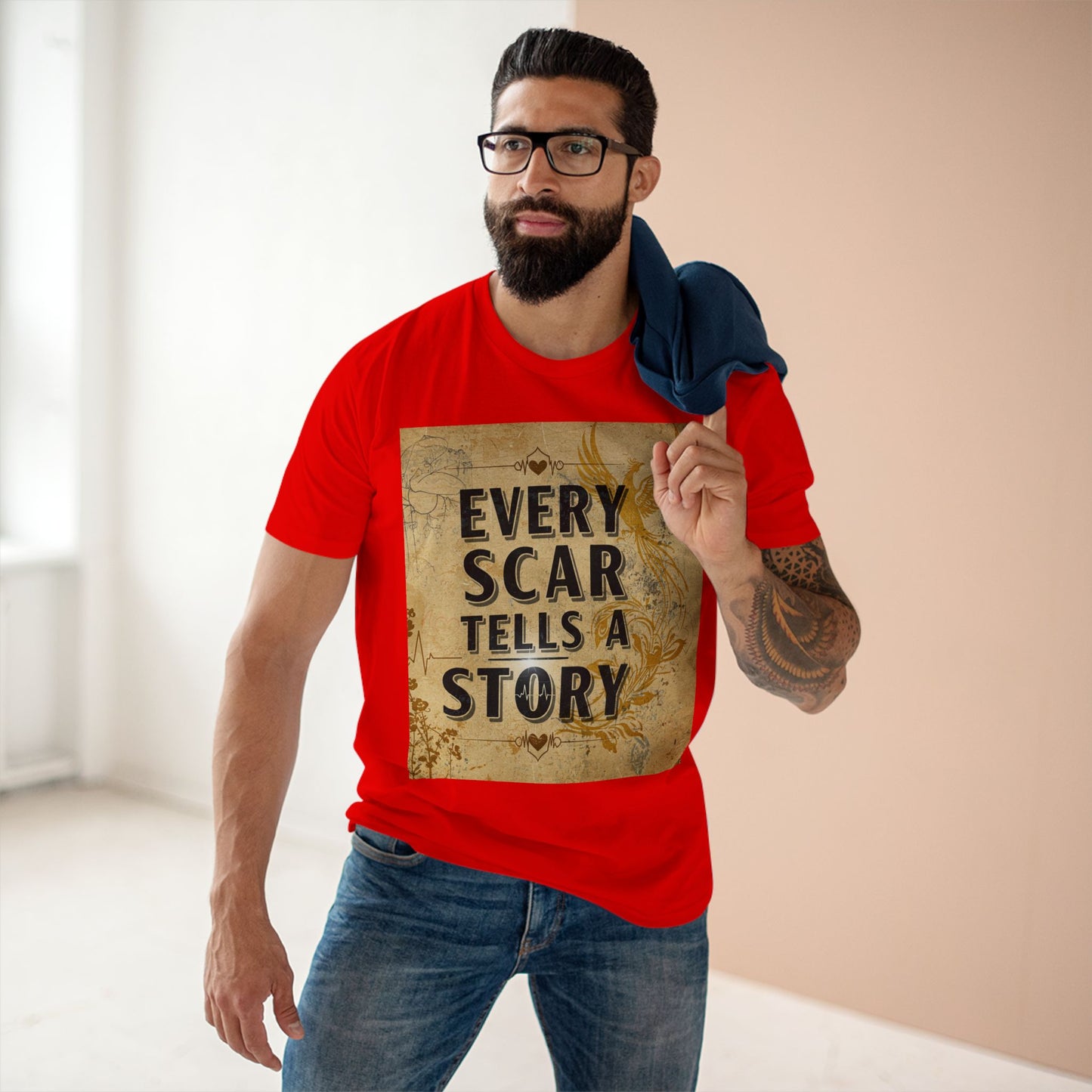 Every Scar Tells a Story Adult Tee - Inspirational Graphic T-Shirt