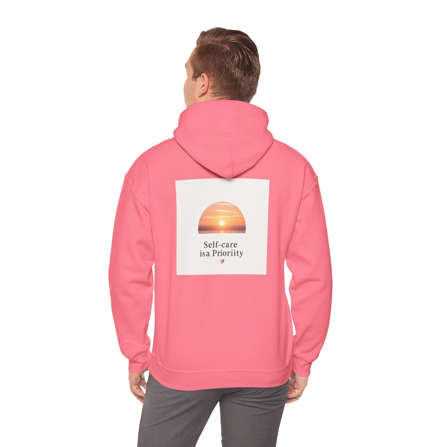 Back Print Design "Self-Care is a Priority" Hoodie