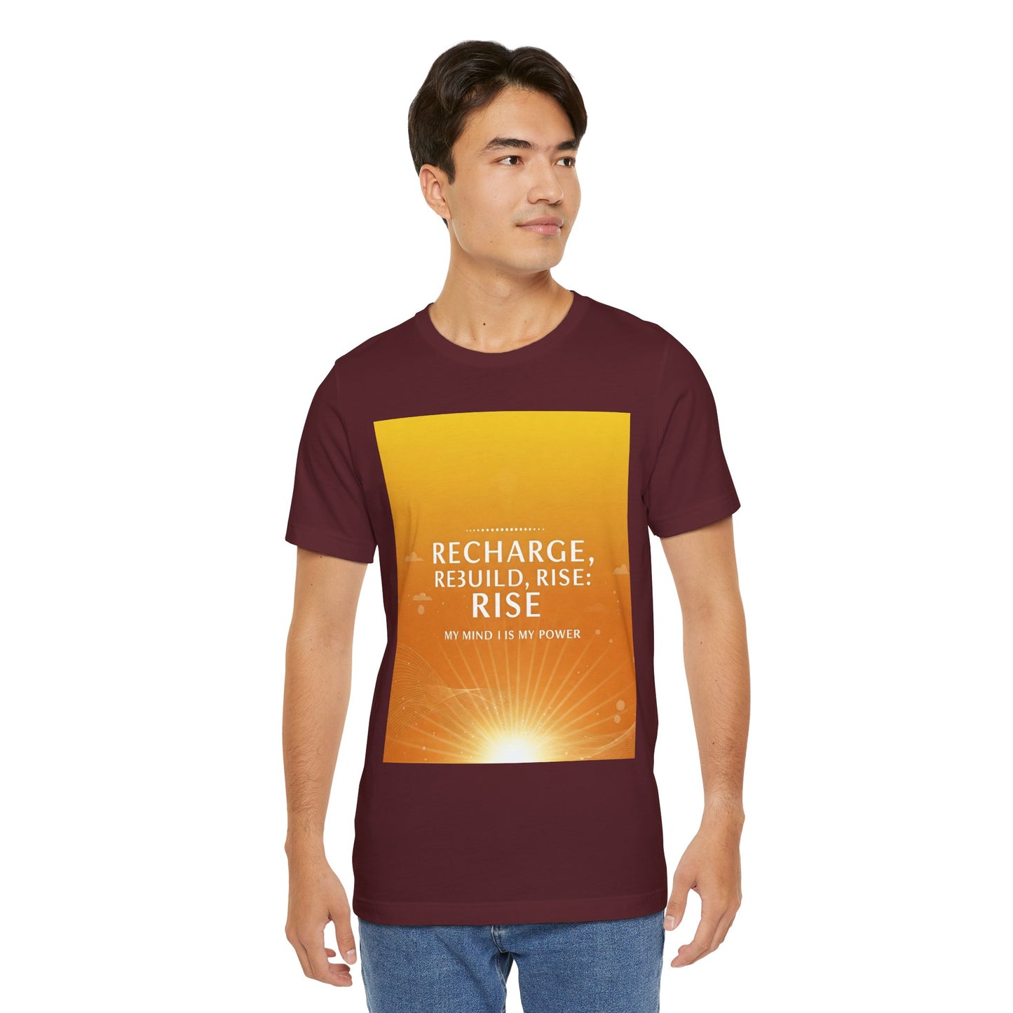 Front Print Design -" Recharge, Rebuild, Rise" T-Shirt