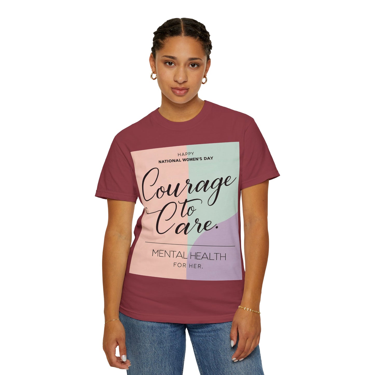 Courage to Care Unisex-T-hemp vir Geestesgesondheidsbewustheid