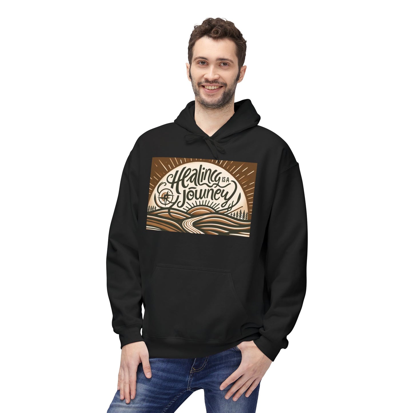 Healing Journey Unisex Fleece Hoodie - Cozy and Inspirational Wear