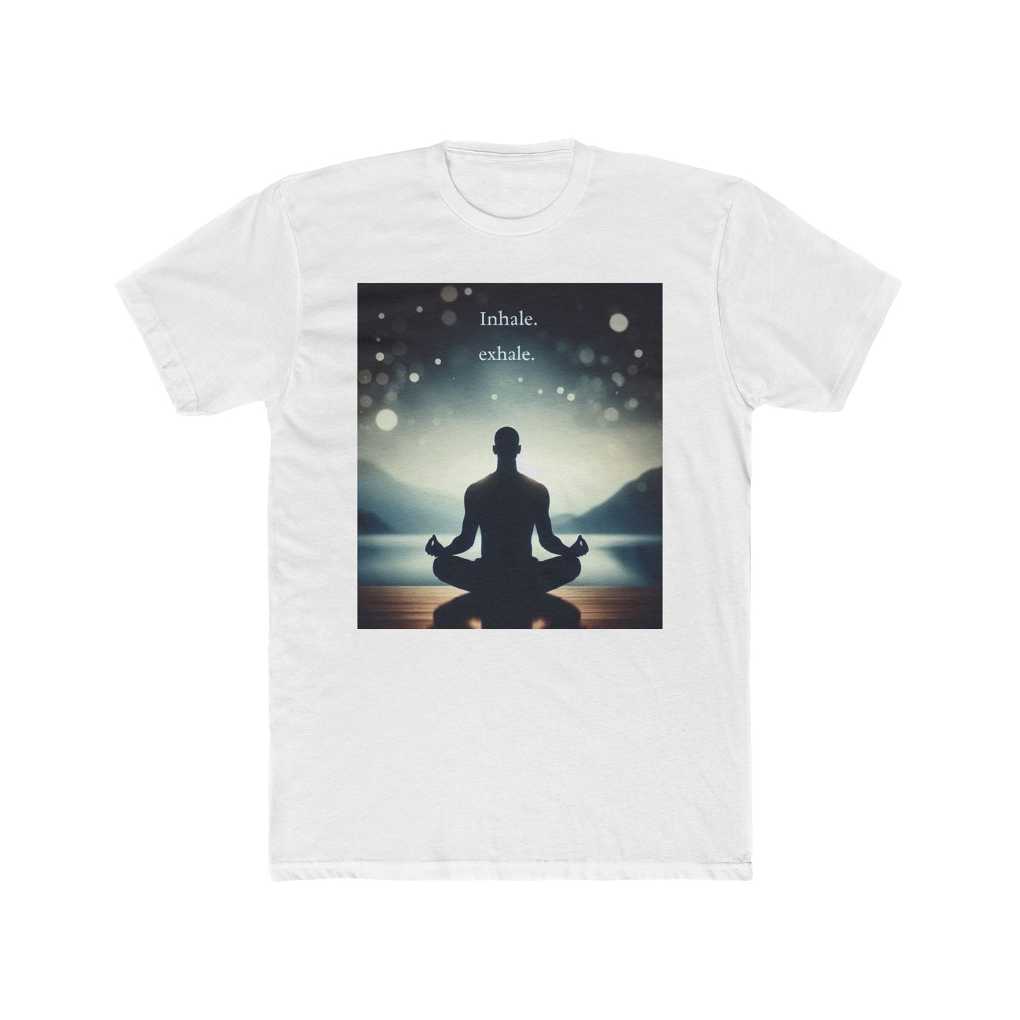 Mindfulness Meditation Tee - "Inhale. Exhale." - Unisex Cotton Crew