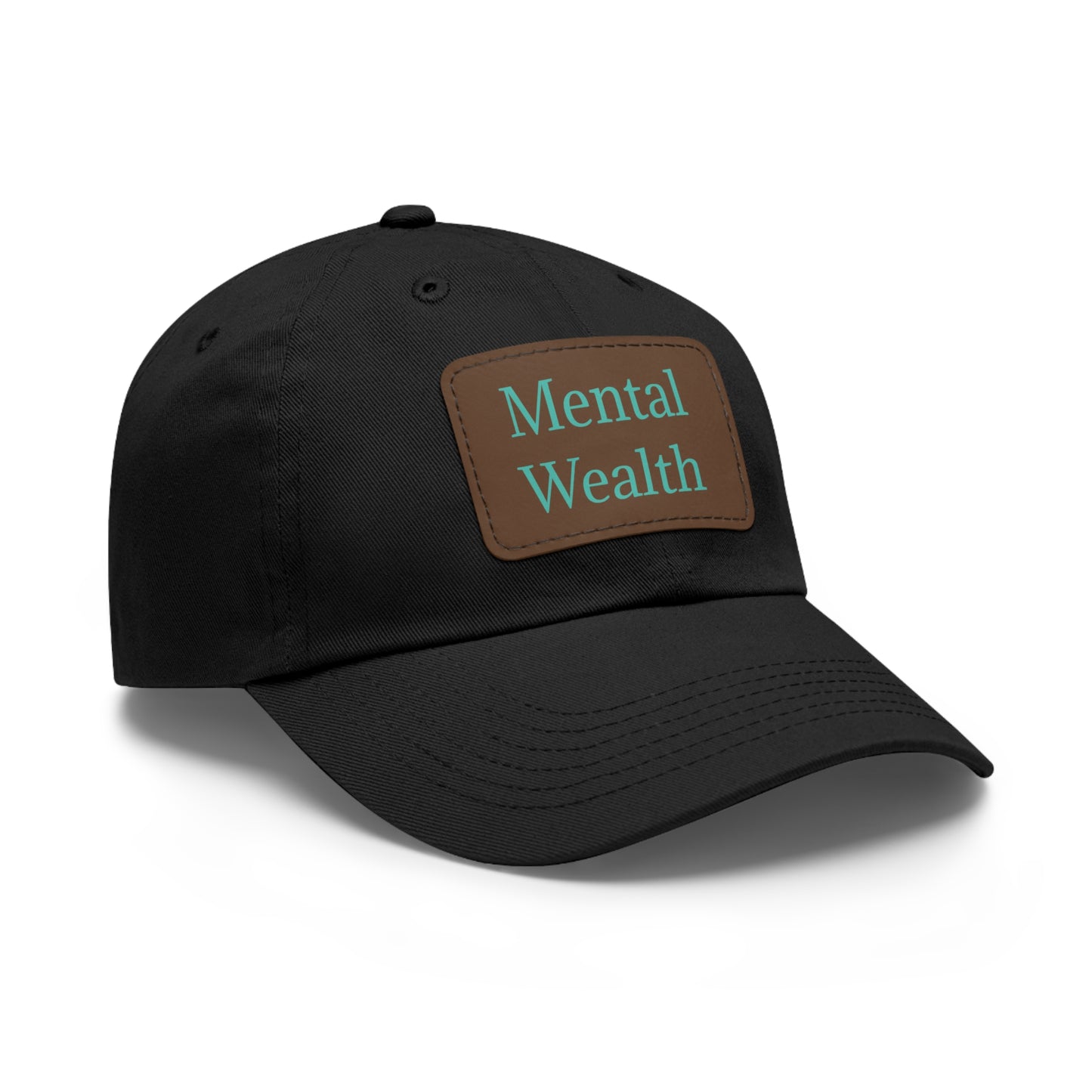 Mental Wealth Dad Hat with Leather Patch - Classic Style Cap for Mindfulness