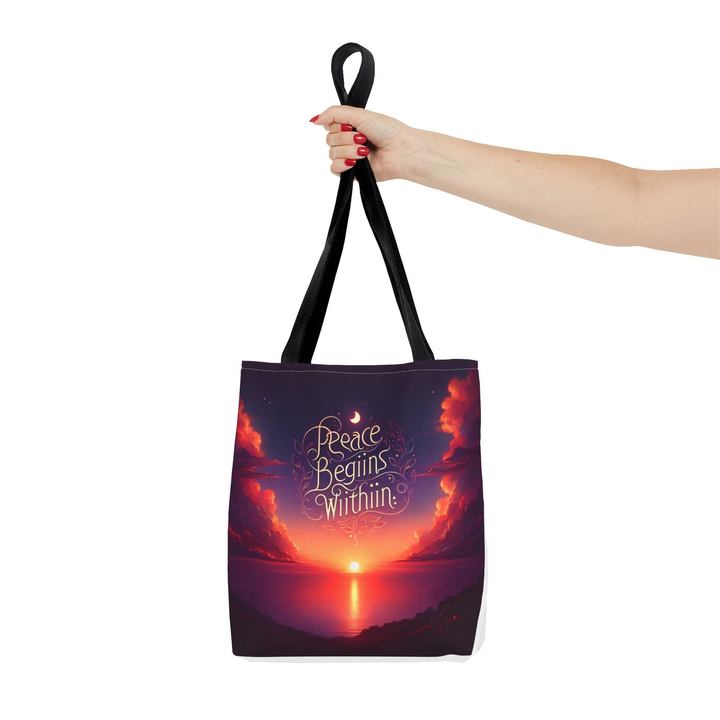 Inspirational Tote Bag - 'Peace Begins Within' - Chic & Versatile Carryall for Everyday Use