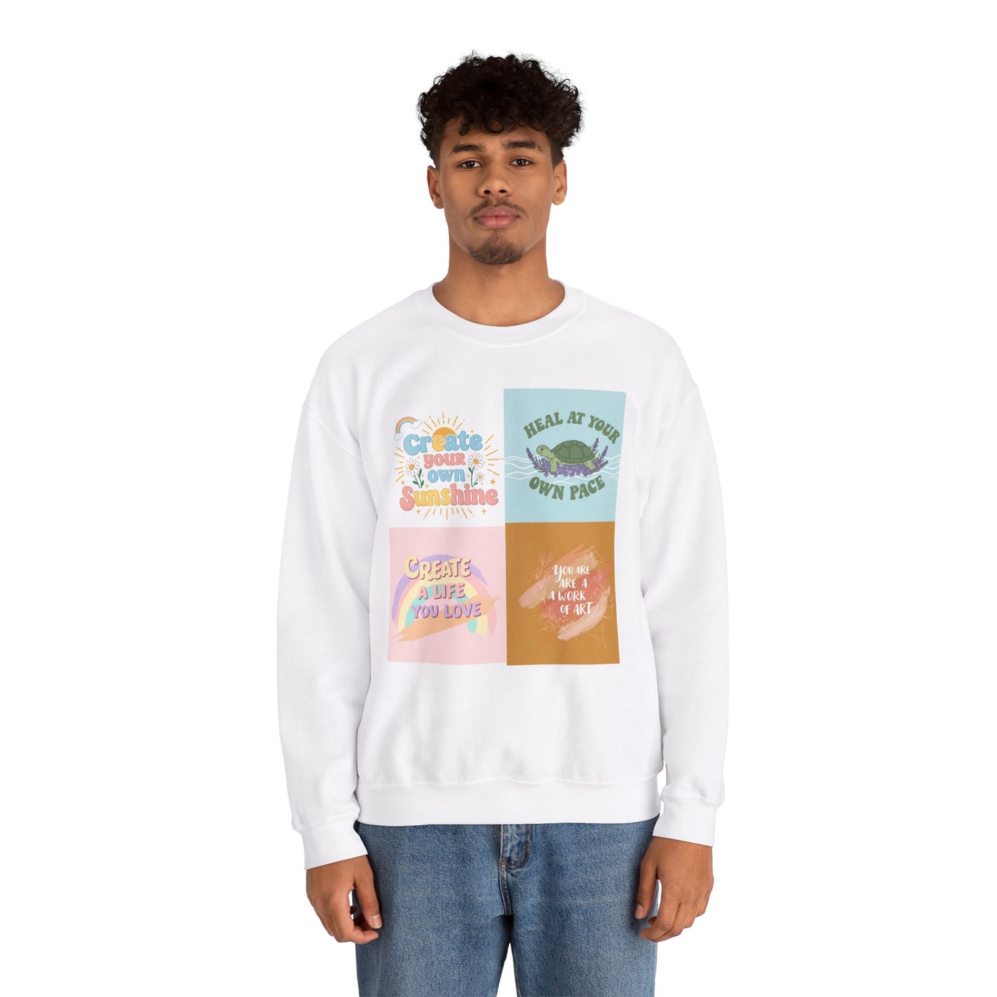 Inspirational Crewneck Sweatshirt - "Create Your Own Sunshine" & More