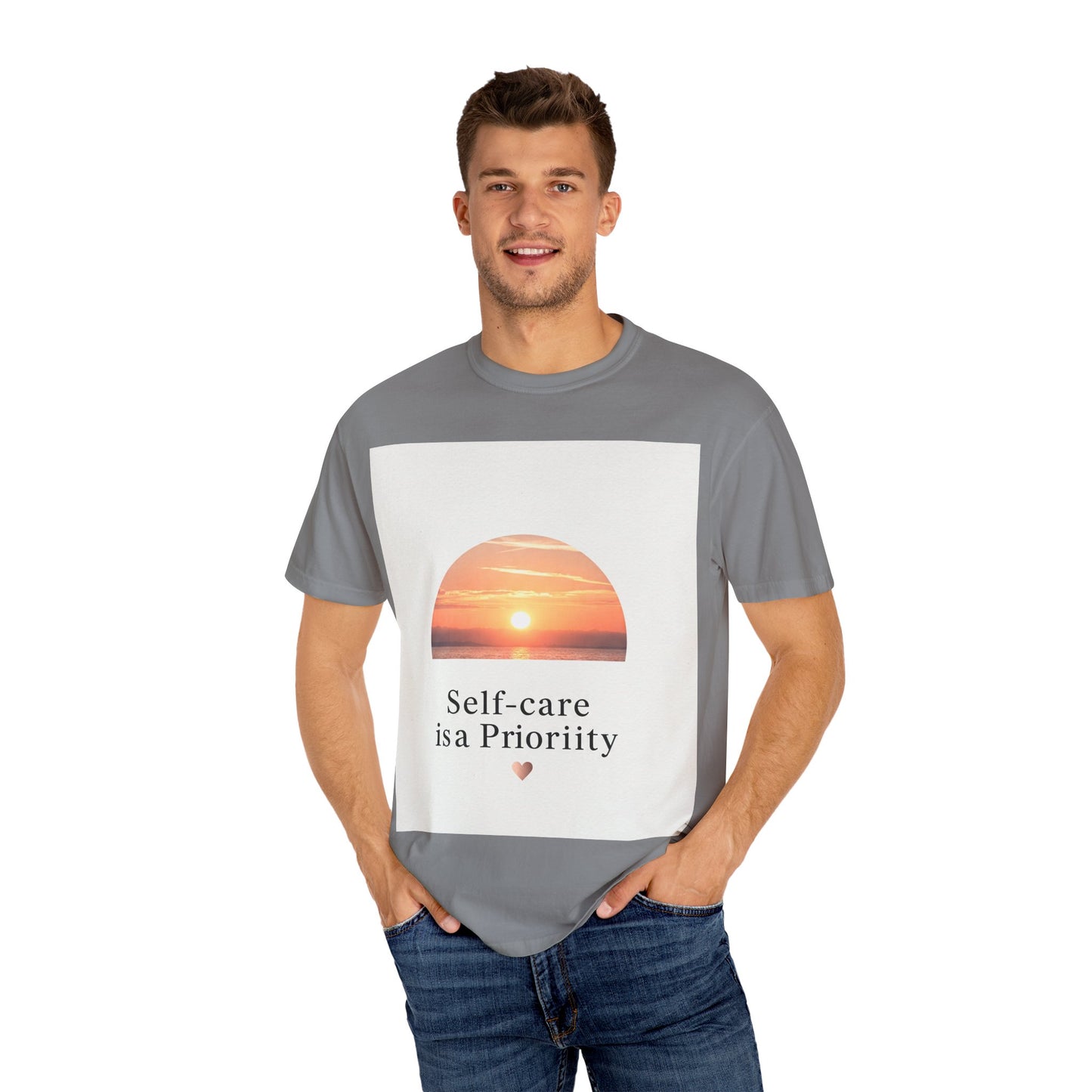 Self-Care ဦးစားပေး Unisex Garment-Dyed T-Shirt