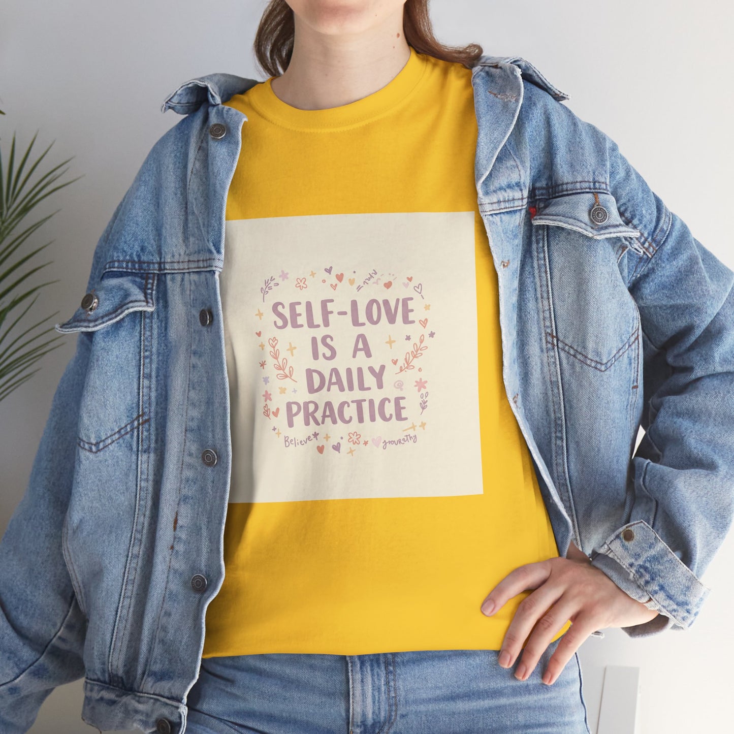 Self-Love is a Daily Practice Unisex Heavy Cotton Tee - Inspirational Graphic Tee