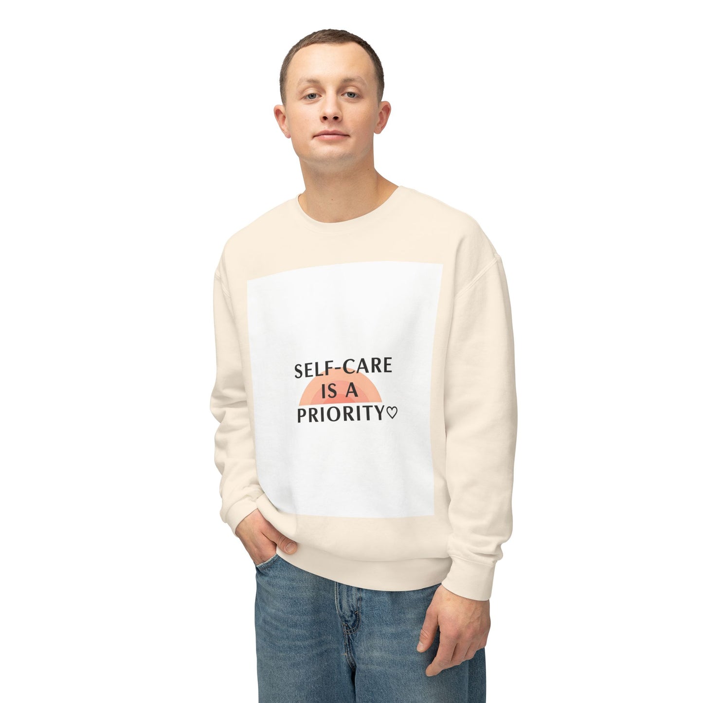 Self-Care Is a Priority Unisex Lightweight Sweatshirt