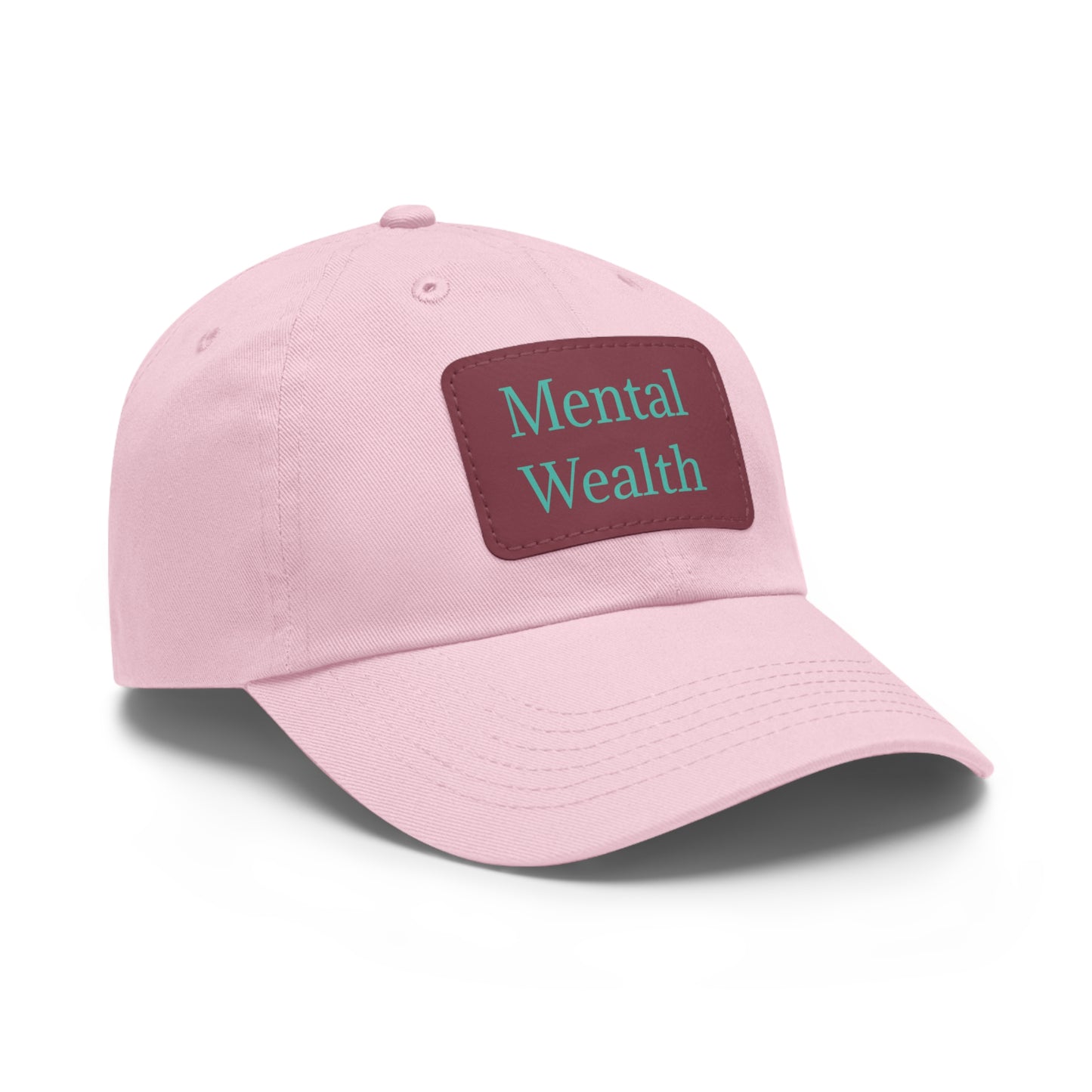 Mental Wealth Dad Hat with Leather Patch - Classic Style Cap for Mindfulness